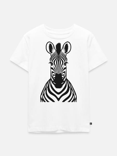 Zebra frontal - Zebrakopf - Kinder Premium Bio T-Shirt - Weiß