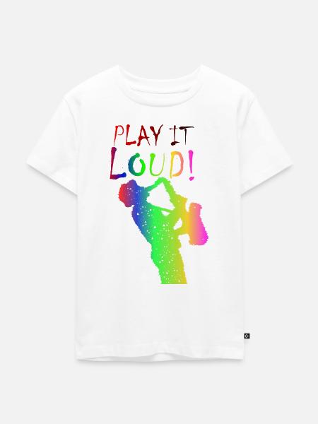 Saxophon Musik Laut - Kinder Premium Bio T-Shirt - Weiß