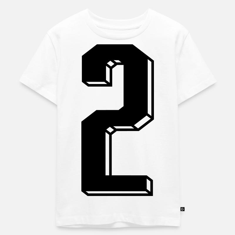 Nummer 2 - Zahl ZWEI Trikotnummer 2 Jahre - Kinder Premium Bio T-Shirt - Weiß