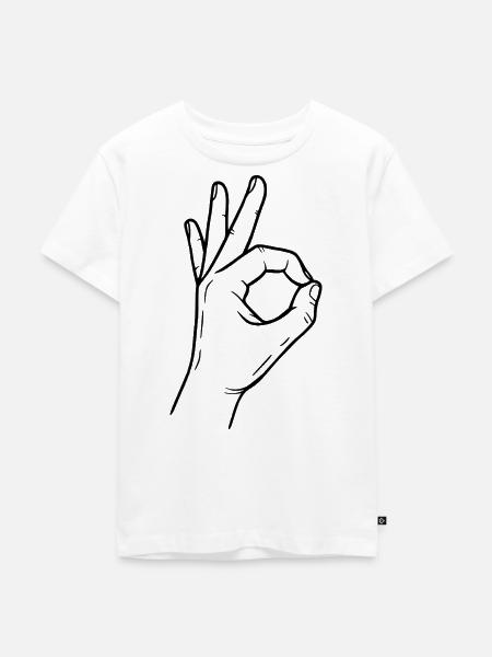 OK Handzeichen – Perfect Symbol - Kinder Premium Bio T-Shirt - Weiß