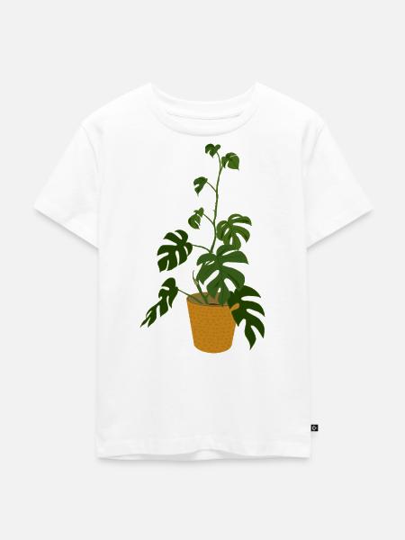Monstera Deliciosa - Kinder Premium Bio T-Shirt - Weiß