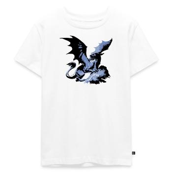 drache schwarz,malerei,graffiti, bunt,illustration - Kinder Premium Bio T-Shirt - Weiß - Vorne - Hailey (125cm)