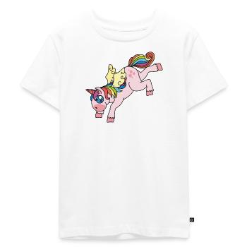 Eenhoorn en Eenhoorn - Kinderen Premium Bio T-shirt - wit - Voor - Hailey (125cm)
