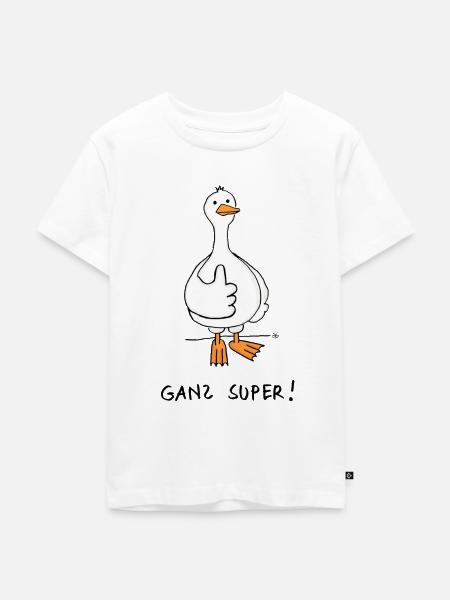 GANS SUPER! - Kinder Premium Bio T-Shirt - Weiß