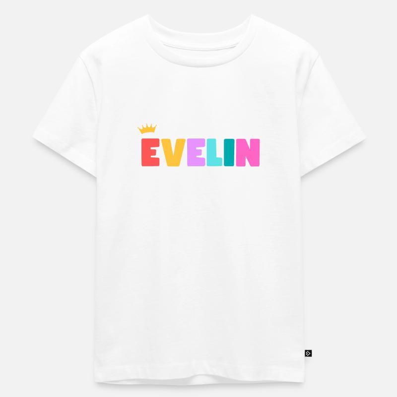 Evelin! Personalisierbar - Kinder Premium Bio T-Shirt - Weiß