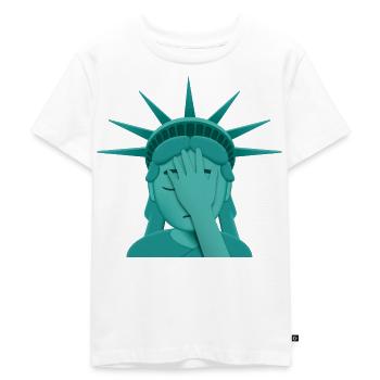 Facepalm Freiheitsstatue - Kinder Premium Bio T-Shirt - Weiß - Vorne - Hailey (125cm)
