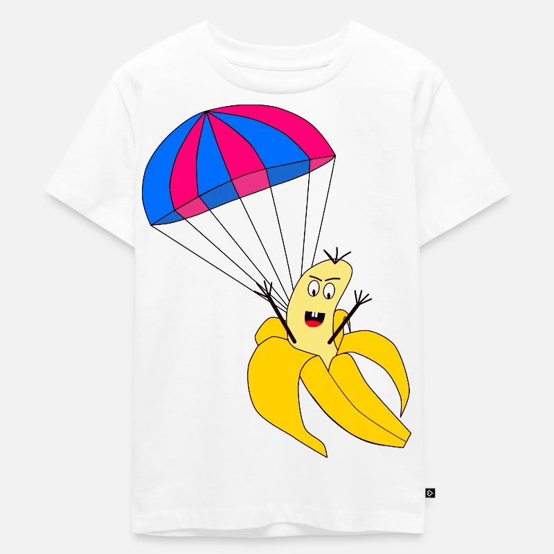 Fallschirm Banane Fallschirmsprung Geschenkidee - Kinder Premium Bio T-Shirt - Weiß