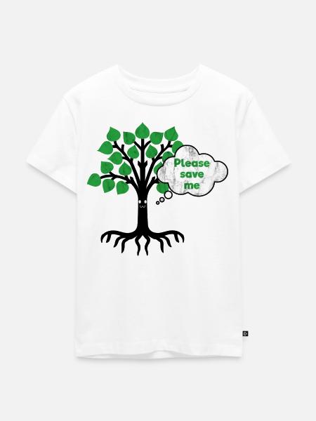 Waldrodung Baum Abholzung - Kinder Premium Bio T-Shirt - Weiß