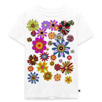Flower Power Flowers - Kids Premium Organic T-Shirt - white - Front - Hailey (125cm)