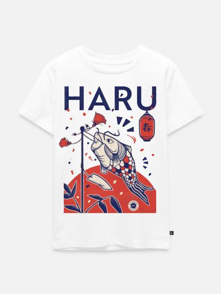Japanische Karpfenlaterne - Haru (Frühling) - Kinder Premium Bio T-Shirt - Weiß