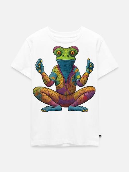 Yoga Chamäleone - Kinder Premium Bio T-Shirt - Weiß