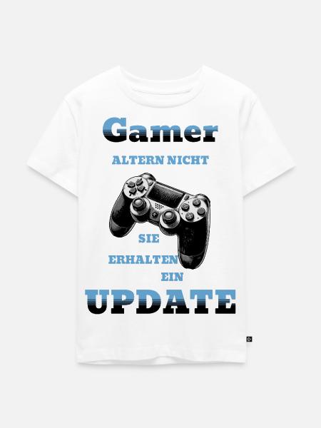 Gamer erhalten ein Update - Kinder Premium Bio T-Shirt - Weiß