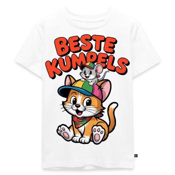 Amitié Chat-Souris des meilleurs potes - T-shirt Premium bio Enfant - blanc - Devant - Hailey (125cm)