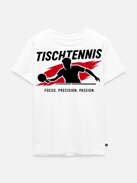 Tischtennis Fokus - Kinder Premium Bio T-Shirt - Weiß