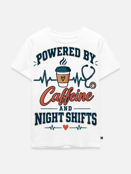 Kaffee Kraft NachtSchicht - Kinder Premium Bio T-Shirt - Weiß