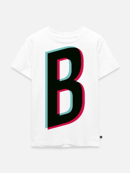 B - Buchstabe - B - Kinder Premium Bio T-Shirt - Weiß