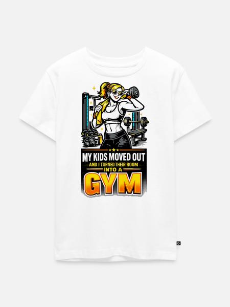 Empty Nester Kinderzimmer zum Gym - Kinder Premium Bio T-Shirt - Weiß