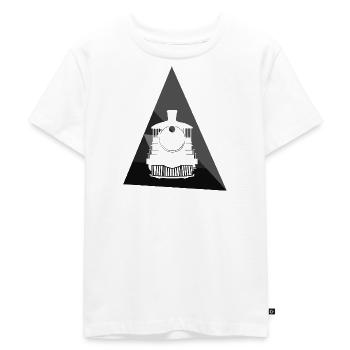 Maquette de locomotive à vapeur - T-shirt Premium bio Enfant - blanc - Devant - Hailey (125cm)