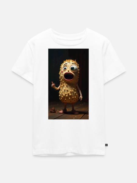 Spiky Peanut Maskottchen - Kinder Premium Bio T-Shirt - Weiß