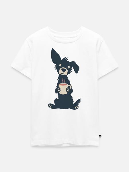 Erst Kaffee, später Walkies - Kinder Premium Bio T-Shirt - Weiß