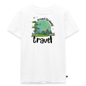 Travel Around The World - Kinder Premium Bio T-Shirt - Weiß - Vorne - Hailey (125cm)