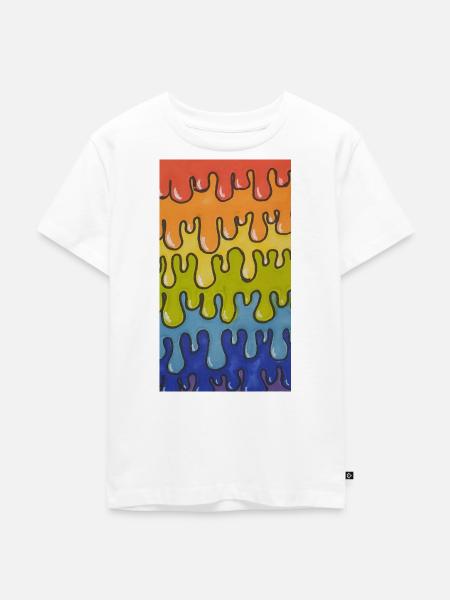 Buntes Regenbogen Schleim Muster - Slime Art - Kinder Premium Bio T-Shirt - Weiß