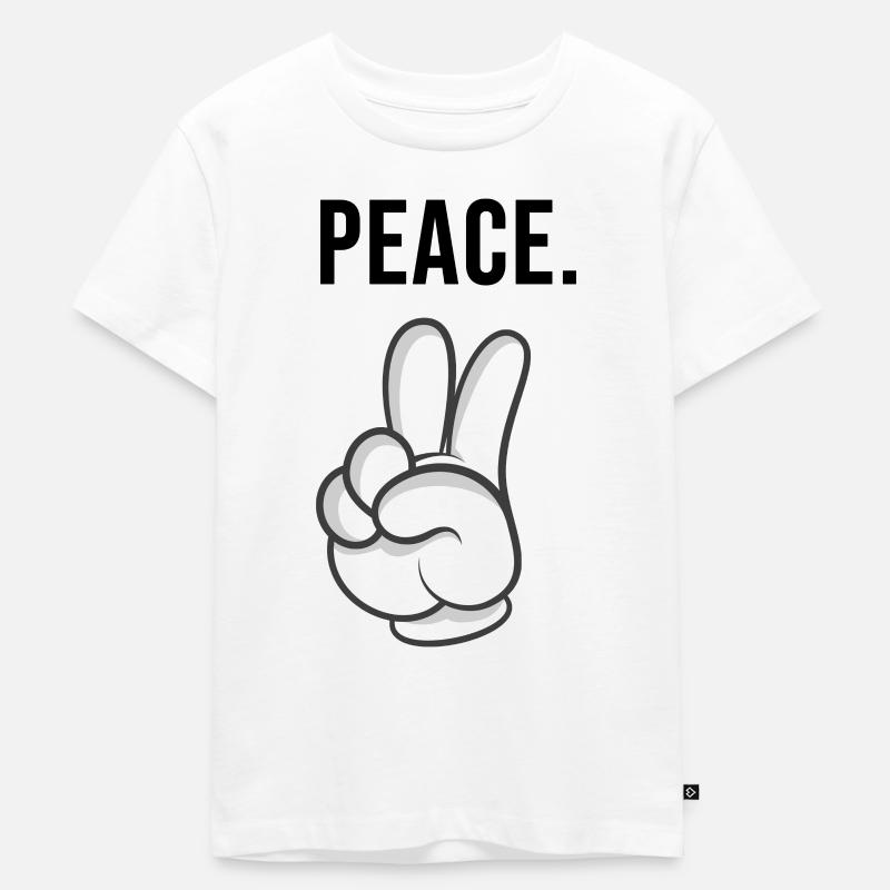 peace hand - Kinder Premium Bio T-Shirt - Weiß