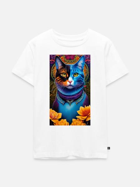 Wunderbare Katze - Kinder Premium Bio T-Shirt - Weiß