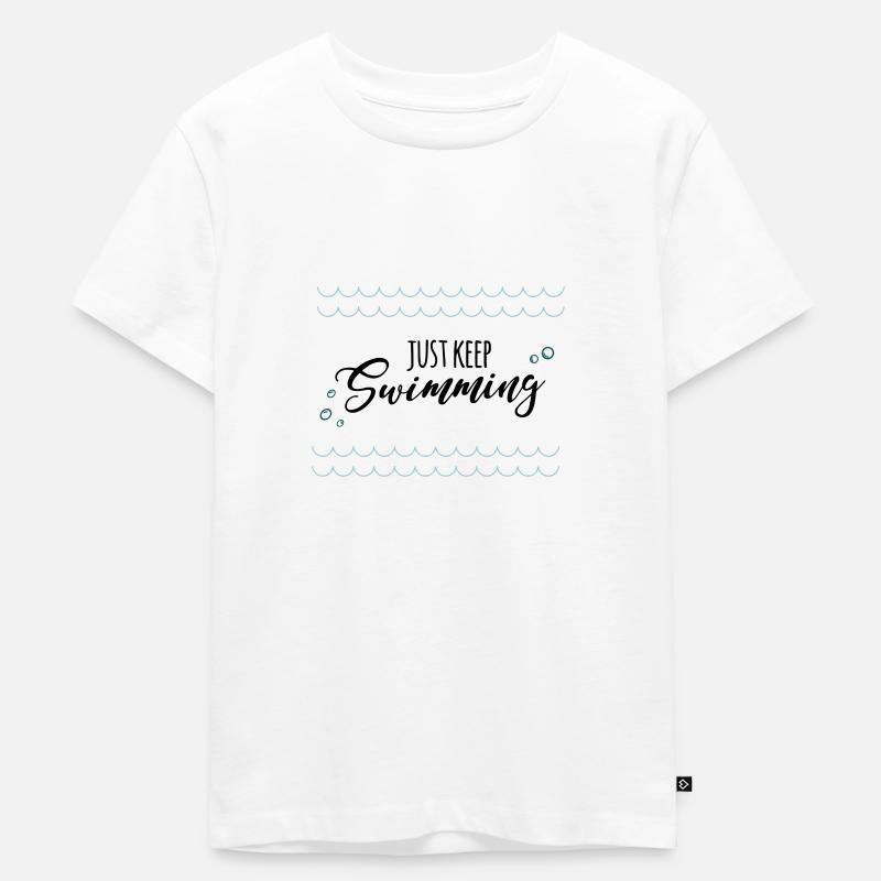 keep swimming - Kids Premium Organic T-Shirt - white
