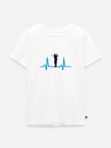 Golfer & Herzschlag - Golf - Kinder Premium Bio T-Shirt - Weiß