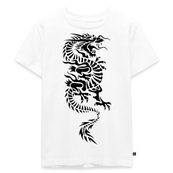 chinese dragon tribal - T-shirt Premium bio Enfant - blanc - Devant - Hailey (125cm)
