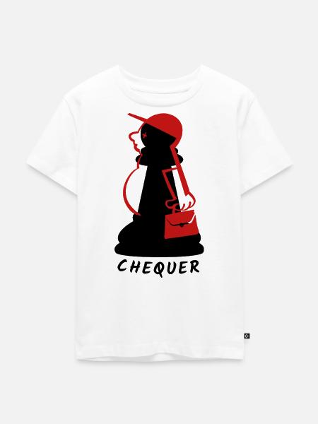 Chequer - Kinder Premium Bio T-Shirt - Weiß