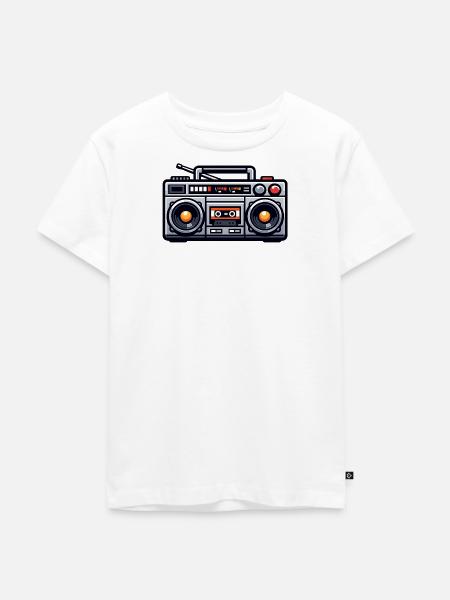 Retro Boombox Illustration - Kinder Premium Bio T-Shirt - Weiß