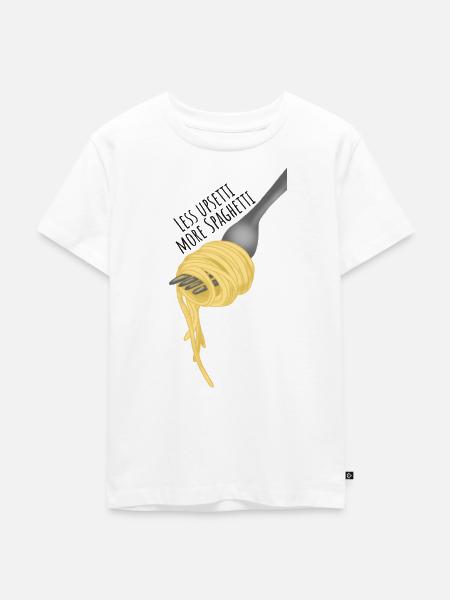 Less upsetti more Spaghetti - Kinder Premium Bio T-Shirt - Weiß