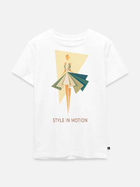Style In Motion – Abstrakte Mode Illustration - Kinder Premium Bio T-Shirt - Weiß