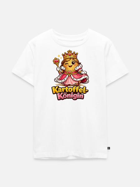 Kartoffel-Königin | Kartoffelkönigin (md) - Kinder Premium Bio T-Shirt - Weiß