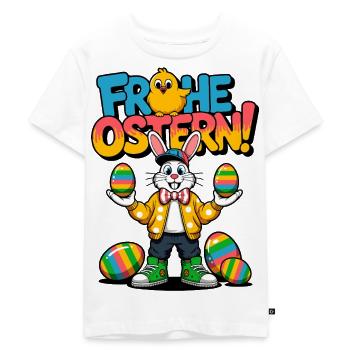 Happy Easter Bunny Color Festival - Kids Premium Organic T-Shirt - white - Front - Hailey (125cm)