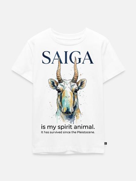 Saiga Antelope Spirit Animal - Kinder Premium Bio T-Shirt - Weiß