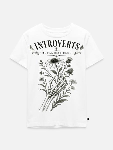 Introvert Botanischer Klub Blumen - Kinder Premium Bio T-Shirt - Weiß