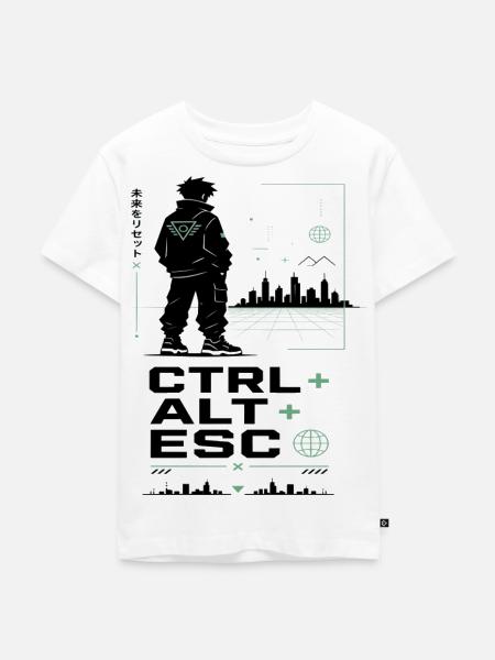 Ctrl Alt ESC Neoncity - Kinder Premium Bio T-Shirt - Weiß