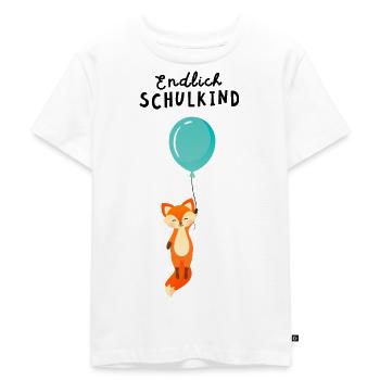 Endlich Schulkind Fuchs Schule EInschulung - Kinder Premium Bio T-Shirt - Weiß - Vorne - Hailey (125cm)