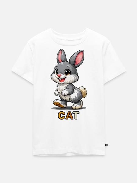 Verspielter grauer Hasenlauf - Kinder Premium Bio T-Shirt - Weiß