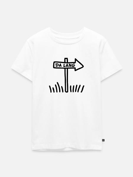 Da lang - rechts - Kinder Premium Bio T-Shirt - Weiß