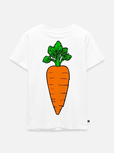 Comic-Möhre - Kinder Premium Bio T-Shirt - Weiß