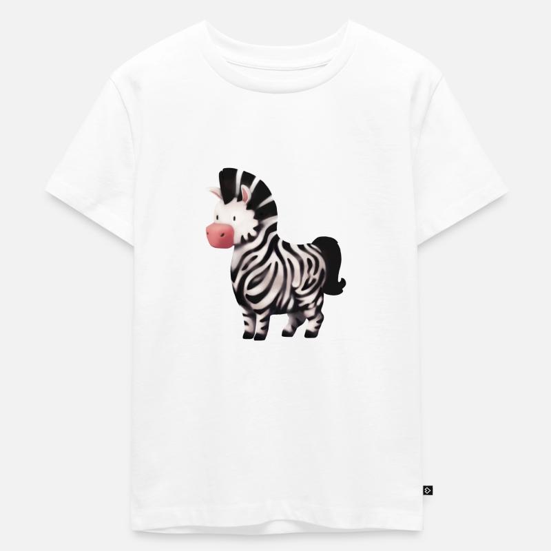 Zebra Illustration - Kinder Premium Bio T-Shirt - Weiß