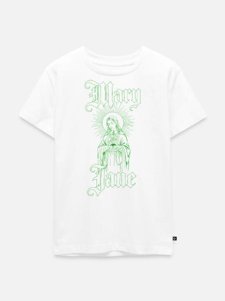 Grüne Ikone von Maria mit Strahlen - Kinder Premium Bio T-Shirt - Weiß