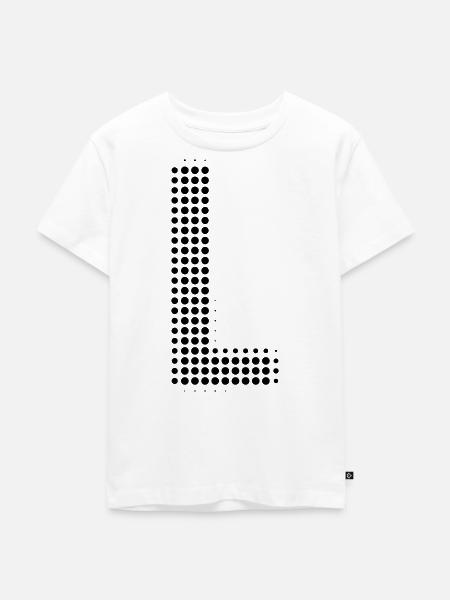 Buchstabe L – Punktmuster Initial Design - Kinder Premium Bio T-Shirt - Weiß