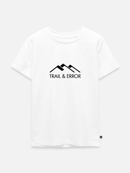 TRAIL & ERROR Logo Schwarz - Kinder Premium Bio T-Shirt - Weiß