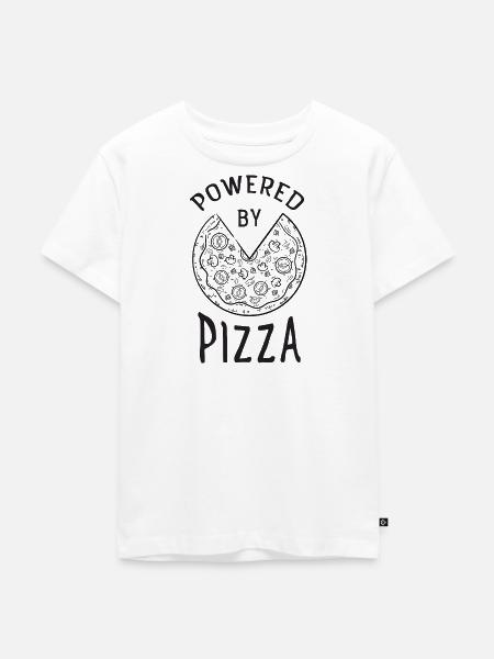 Powered By Pizza - Kinder Premium Bio T-Shirt - Weiß