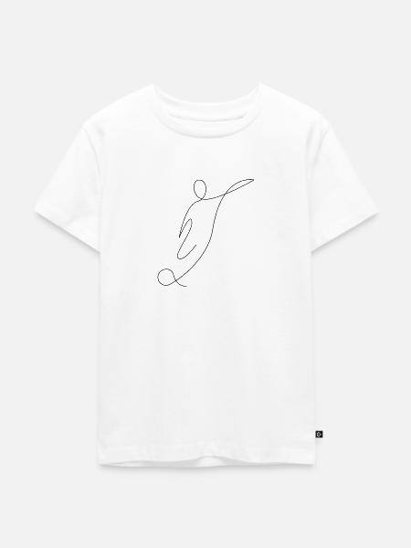 Fußball one Line - Kinder Premium Bio T-Shirt - Weiß